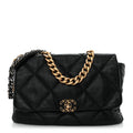 Lambskin Quilted Maxi Chanel 19 Flap Black