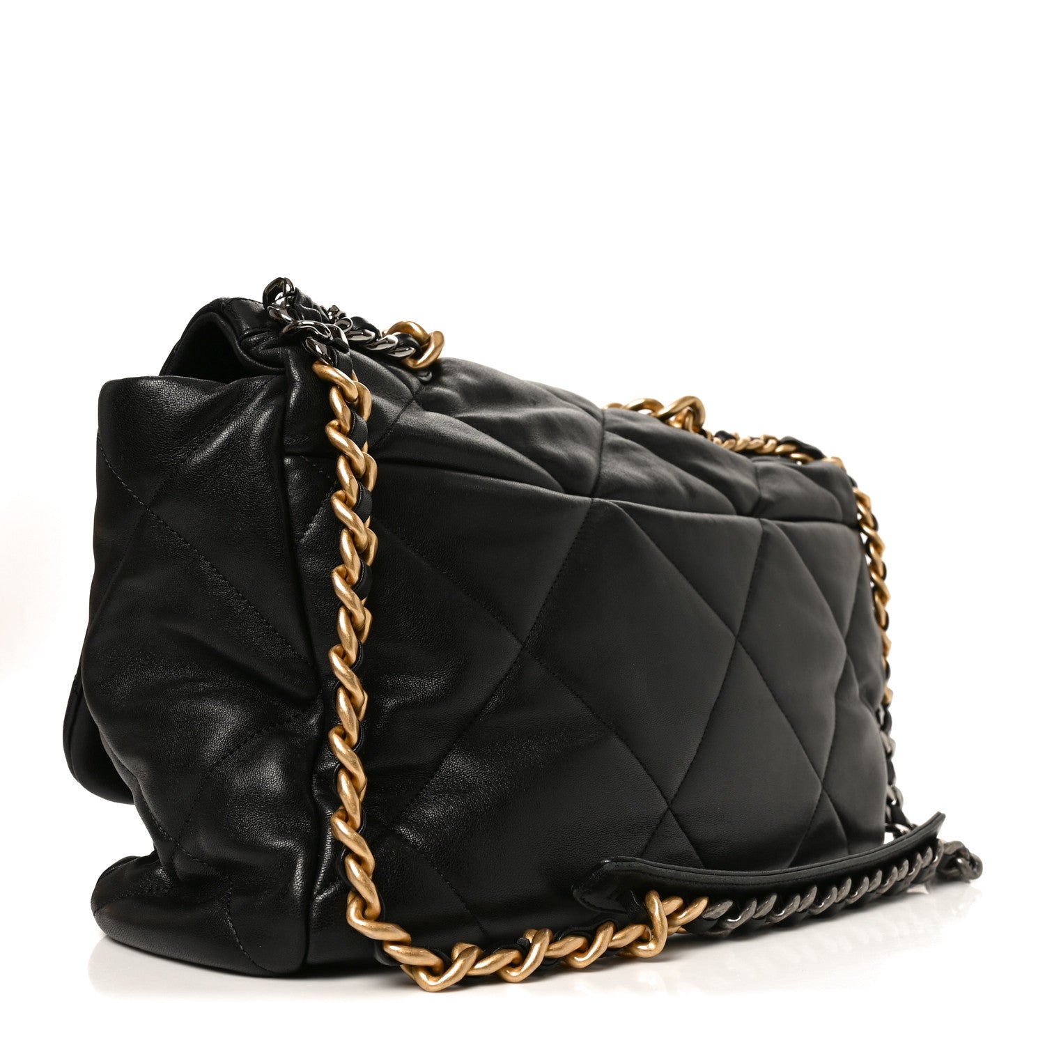 Lambskin Quilted Maxi Chanel 19 Flap Black