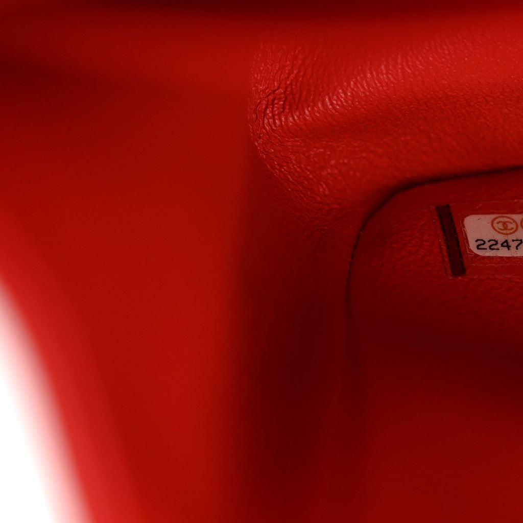 Lambskin Quilted Jumbo Double Flap Red