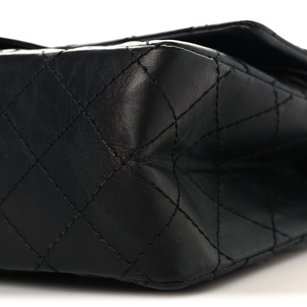 Aged Calfskin Quilted 2.55 Reissue 225 Flap Black