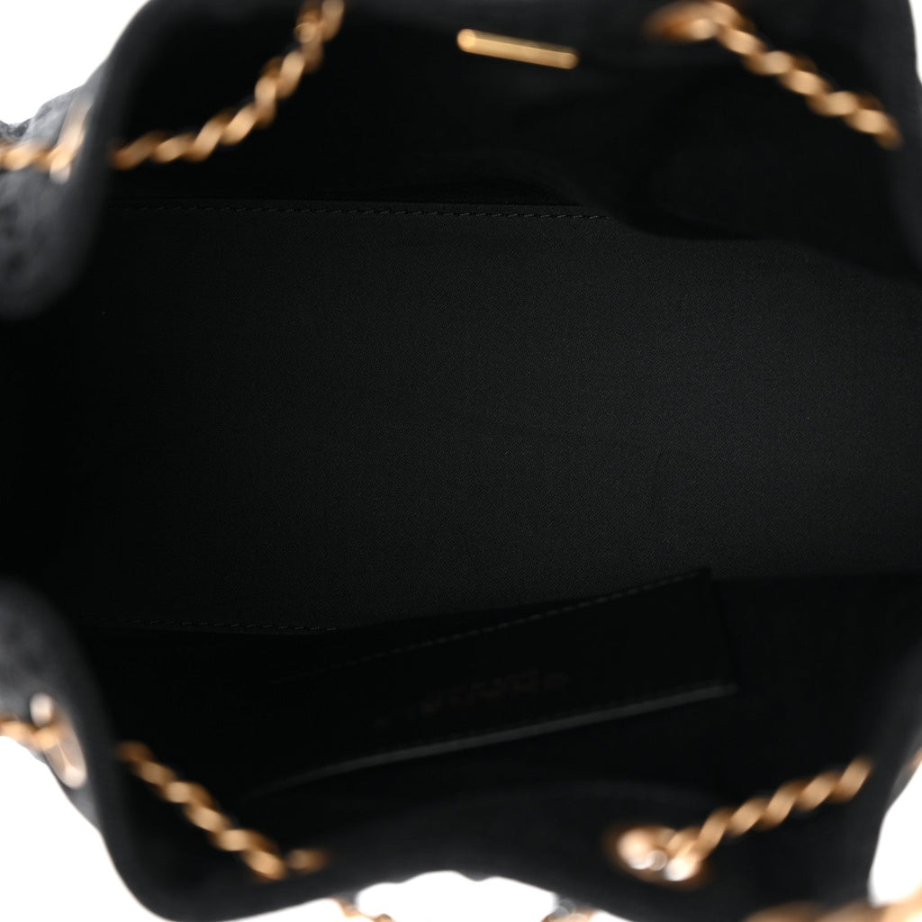 Washed Denim Quilted Small Chanel 25 Handbag Black