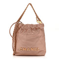 Metallic Calfskin Quilted Mini Chanel 22 Copper