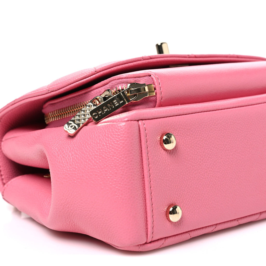 Caviar Quilted Small Business Affinity Flap Pink