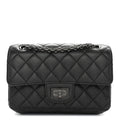 Metallic Sheepskin Quilted 2.55 Reissue Mini Flap Dark Grey