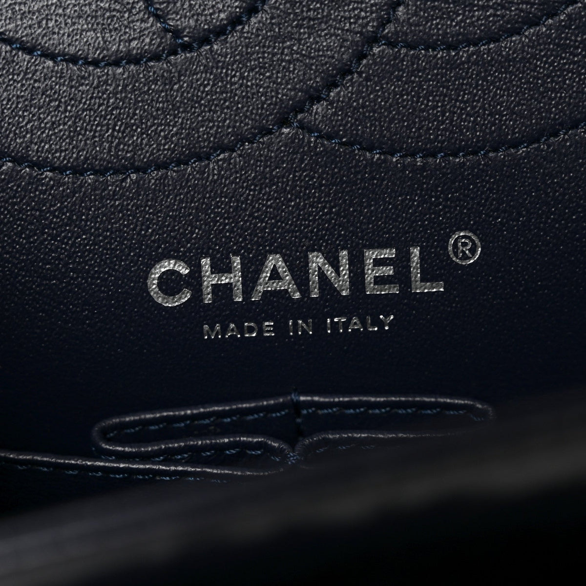 Glazed Calfskin Quilted 2.55 Reissue 225 Flap Dark Navy Blue