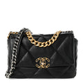 Lambskin Quilted Medium Chanel 19 Flap Black