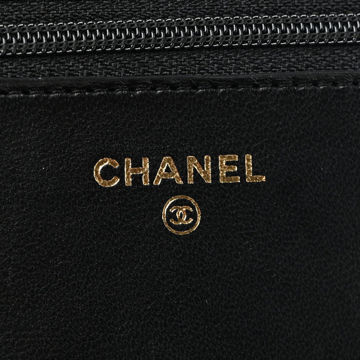 Lambskin Quilted CC Pearl Crush Wallet on Chain WOC Black