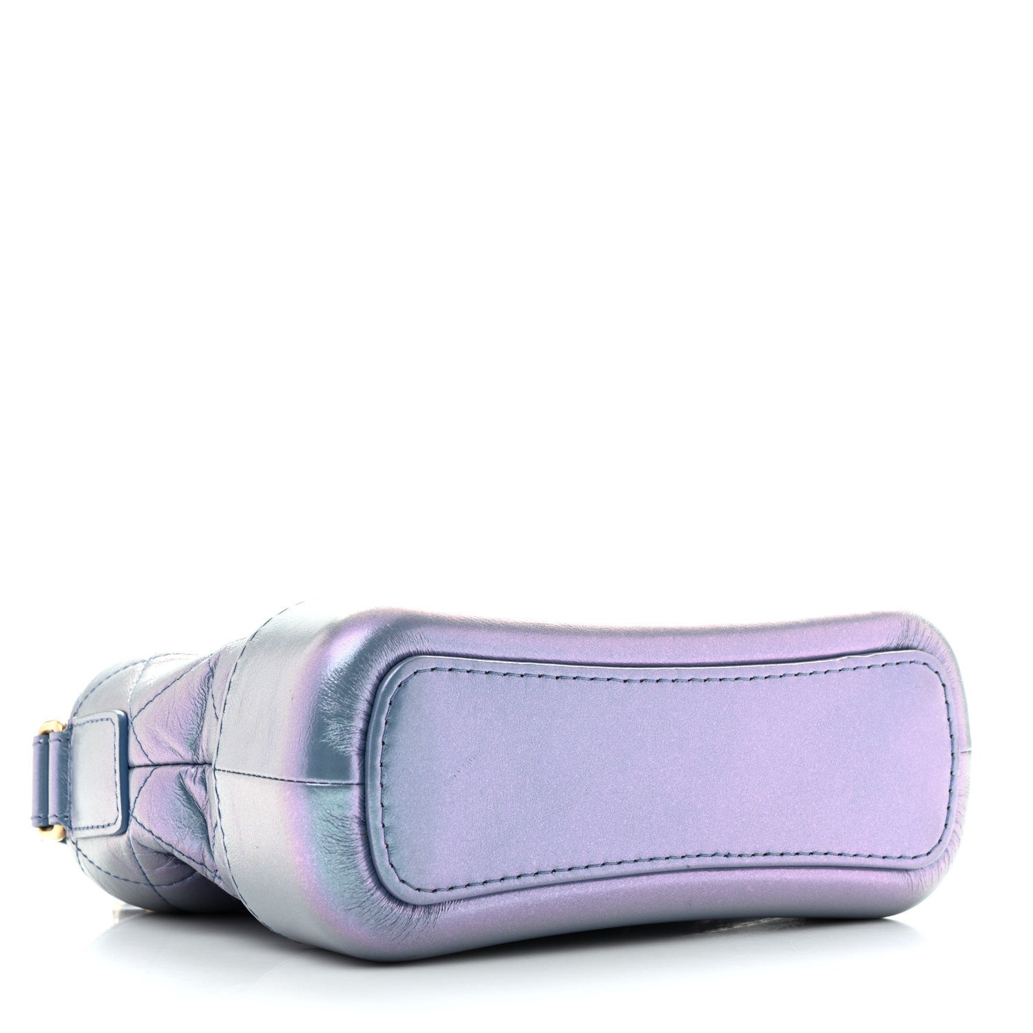 Iridescent Aged Calfskin Quilted Small Gabrielle Hobo Blue