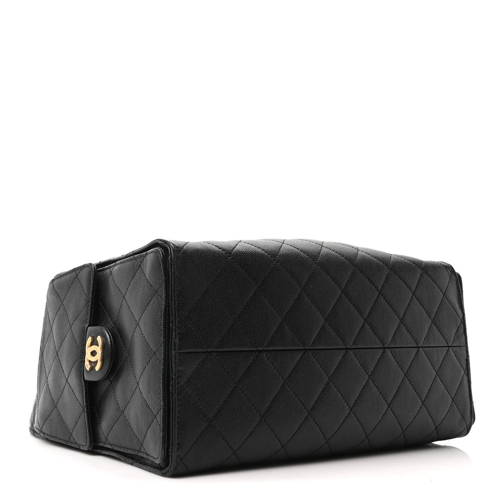 Caviar Quilted Medium Chanel 25 Handbag Black