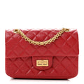 Aged Calfskin Quilted 2.55 Reissue Mini Flap Red