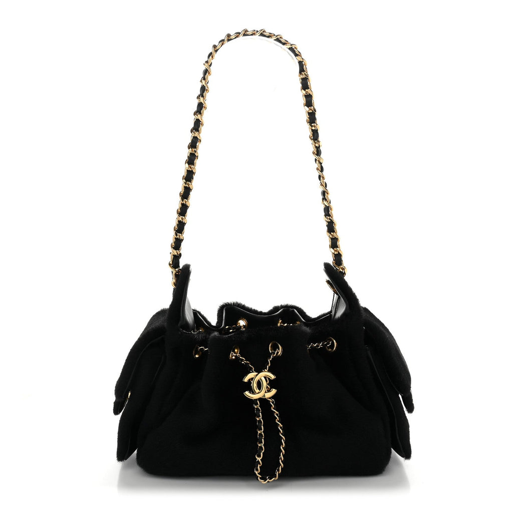 Pony Hair Mini Chanel 25 Handbag Black