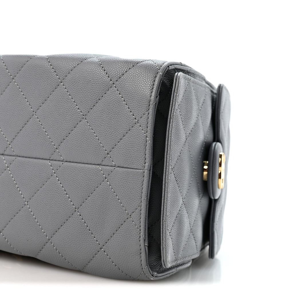 Caviar Quilted Small Chanel 25 Handbag Dark Grey