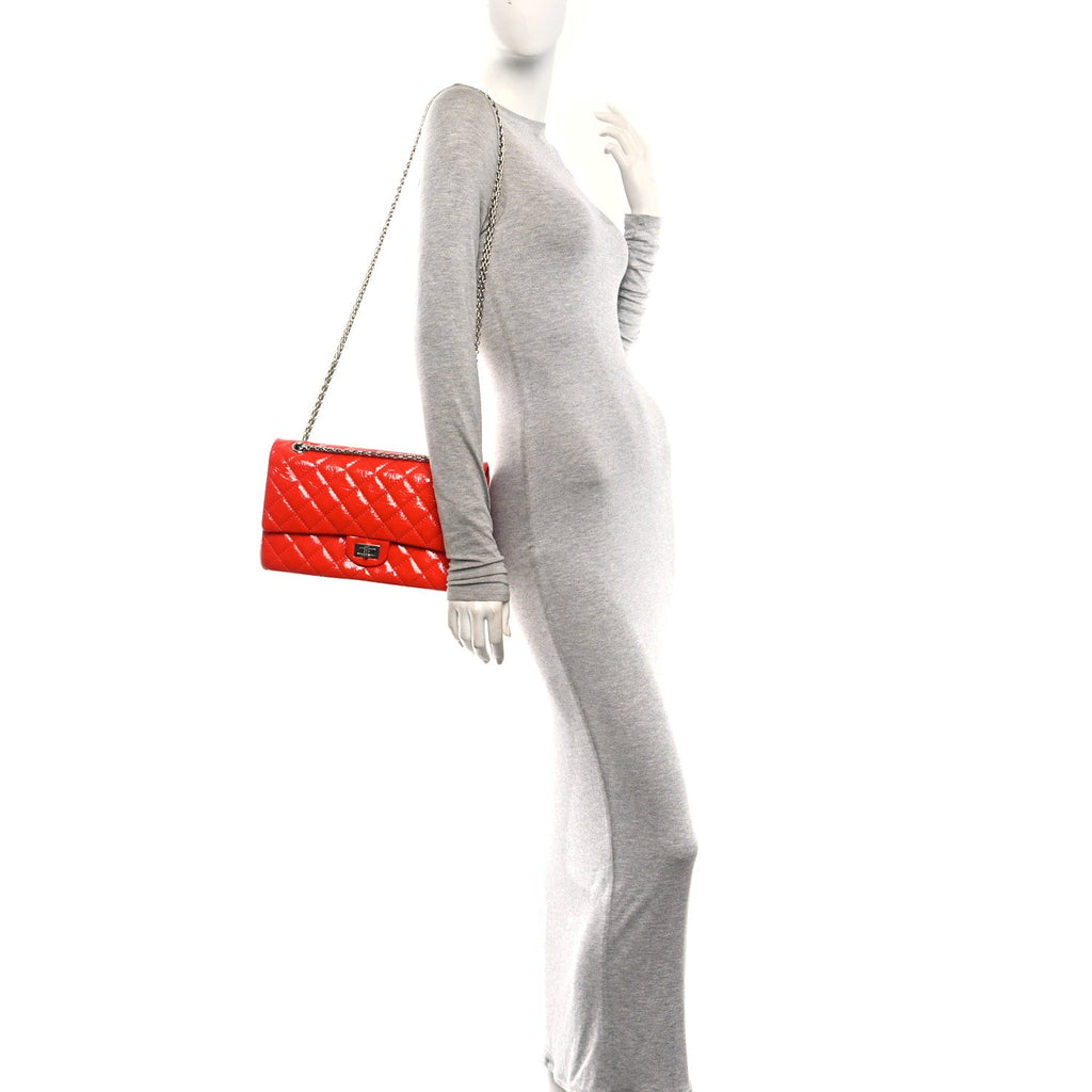 Aged Glazed Calfskin Quilted 2.55 Reissue 226 Flap Red