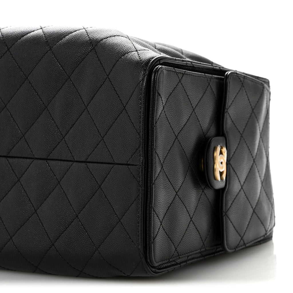 Caviar Quilted Large Chanel 25 Handbag Black