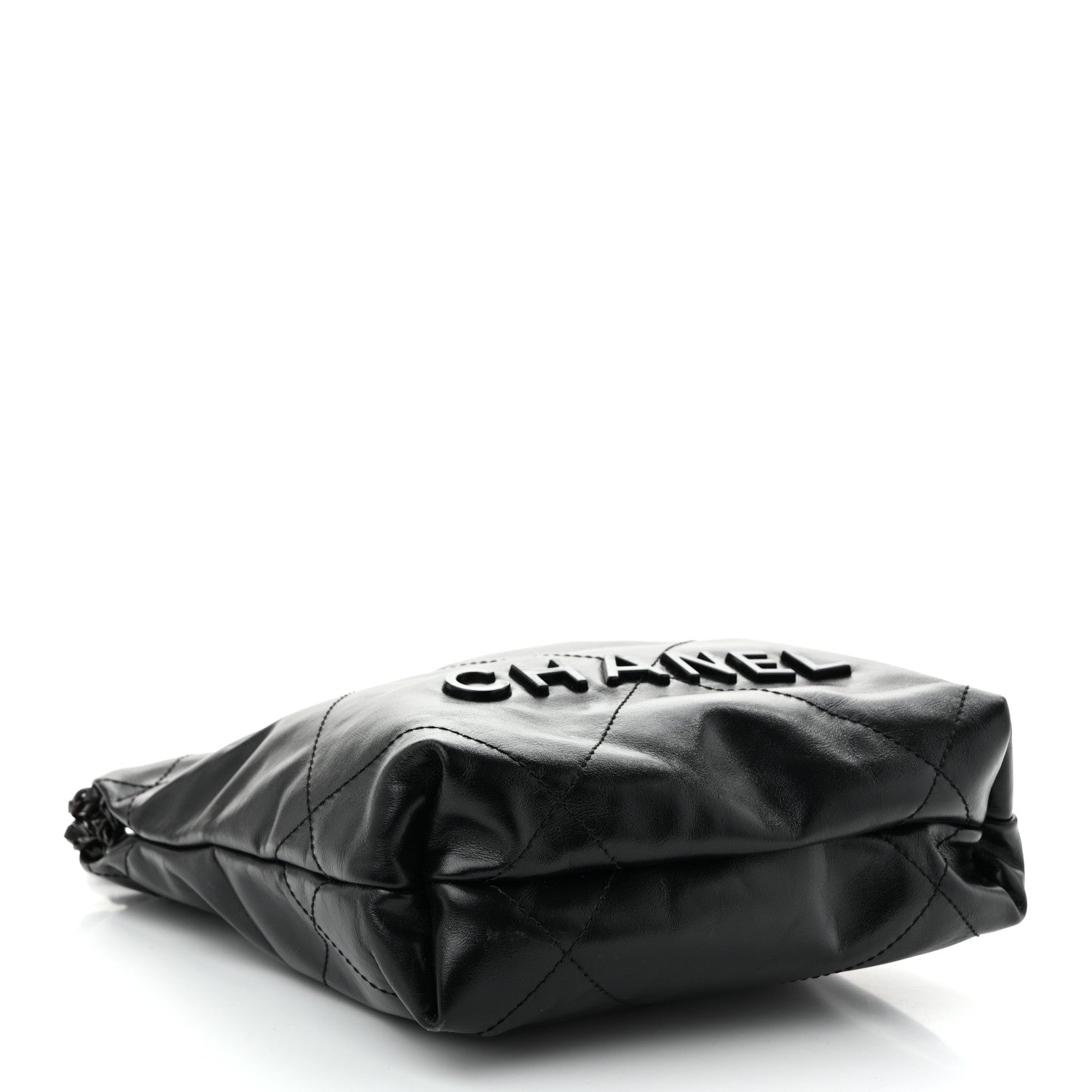 Shiny Calfskin Quilted Mini Chanel 22 So Black