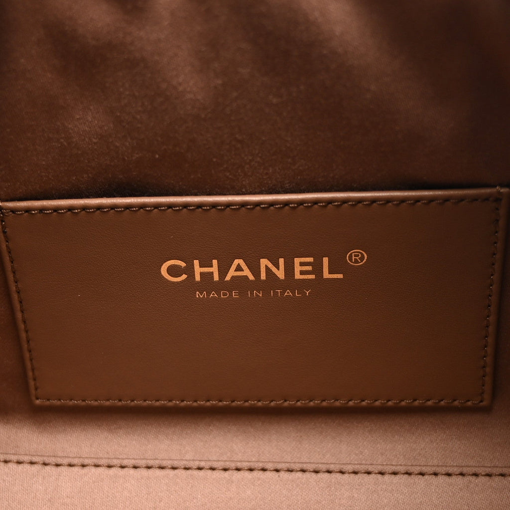 Caviar Quilted Mini Chanel 25 Handbag Brown