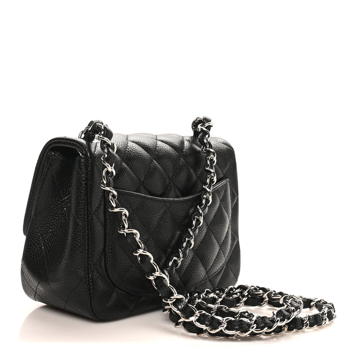 Caviar Quilted Mini Square Flap Black
