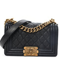 Caviar Quilted Small Boy Flap Black