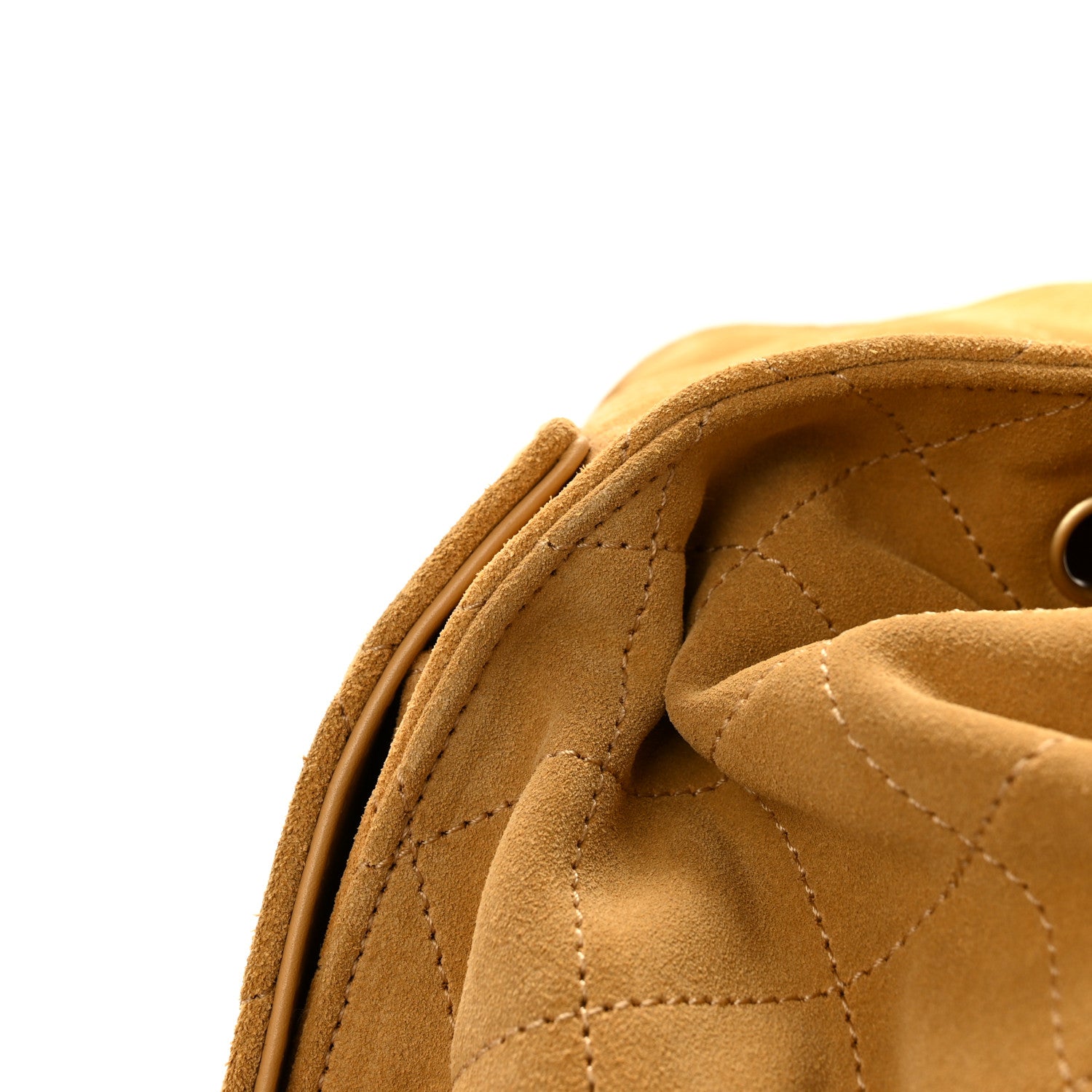 Suede Quilted Medium Chanel 25 Handbag Beige