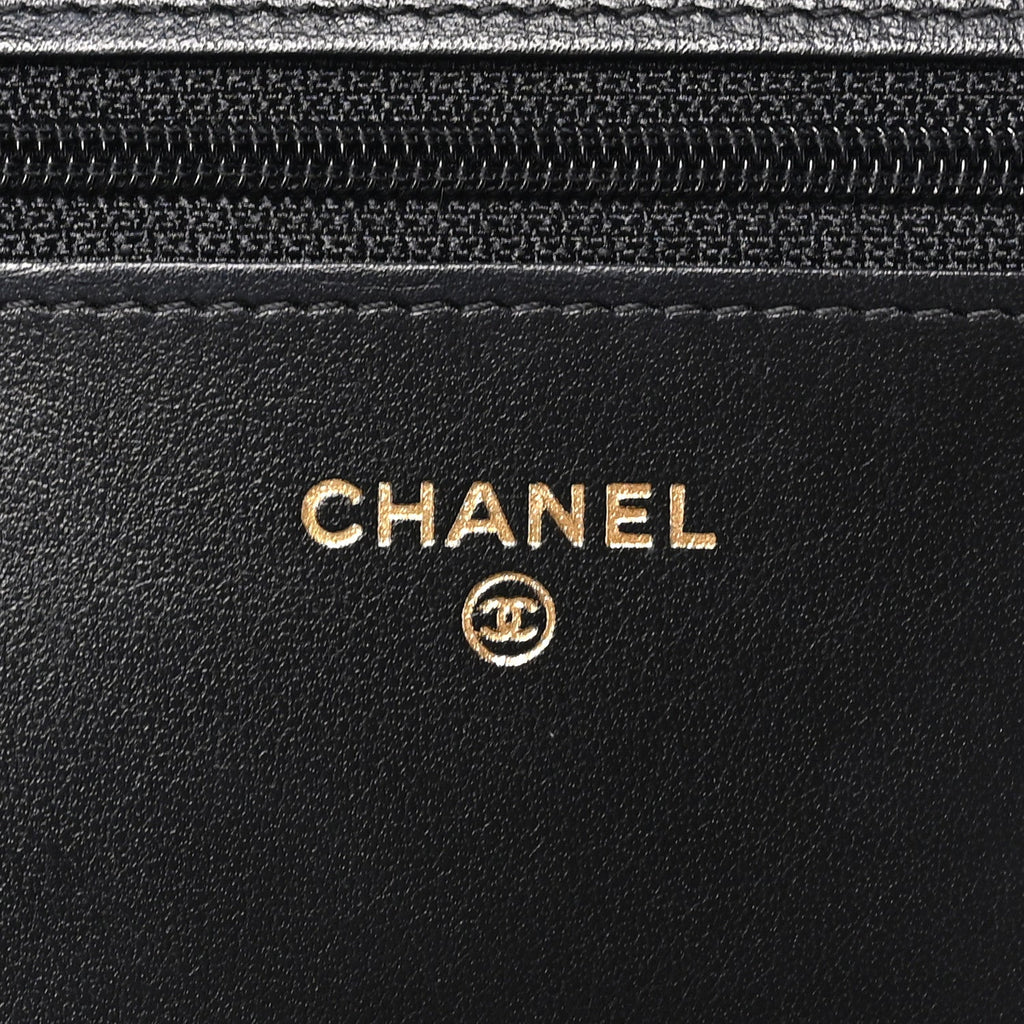 Caviar Quilted Boy Wallet On Chain WOC Black