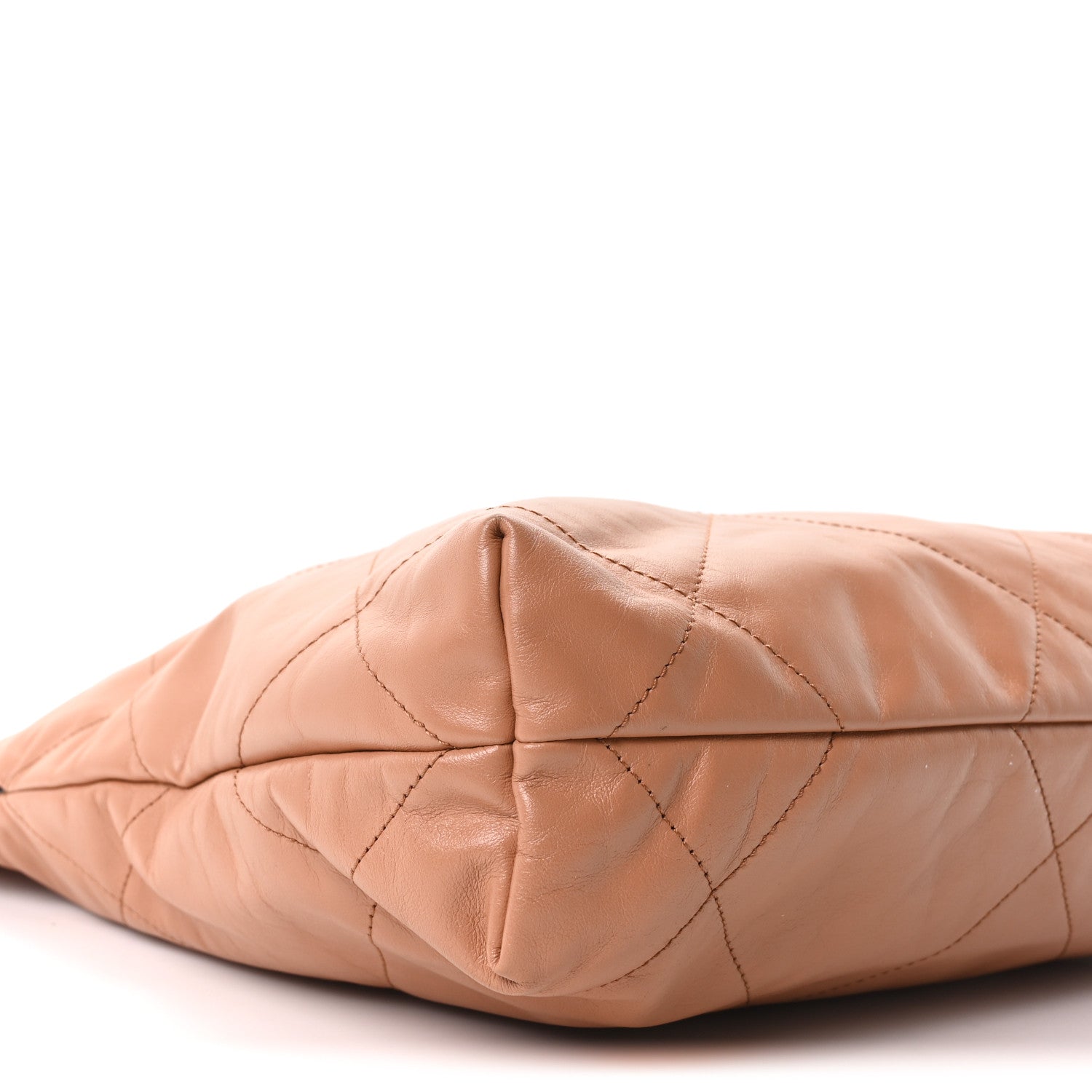 Shiny Calfskin Quilted Small Chanel 22 Camel