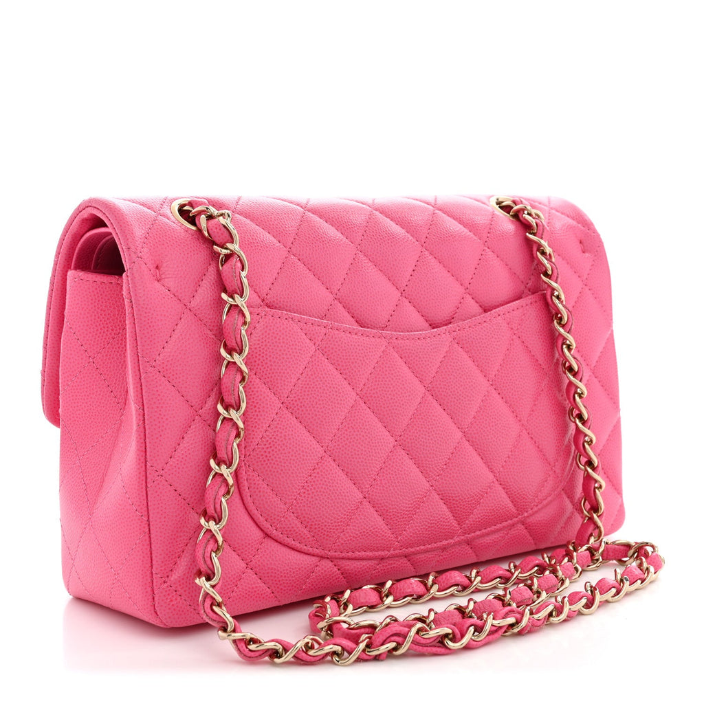 Caviar Quilted Small Double Flap Pink