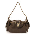 Pony Hair Mini Chanel 25 Handbag Dark Khaki