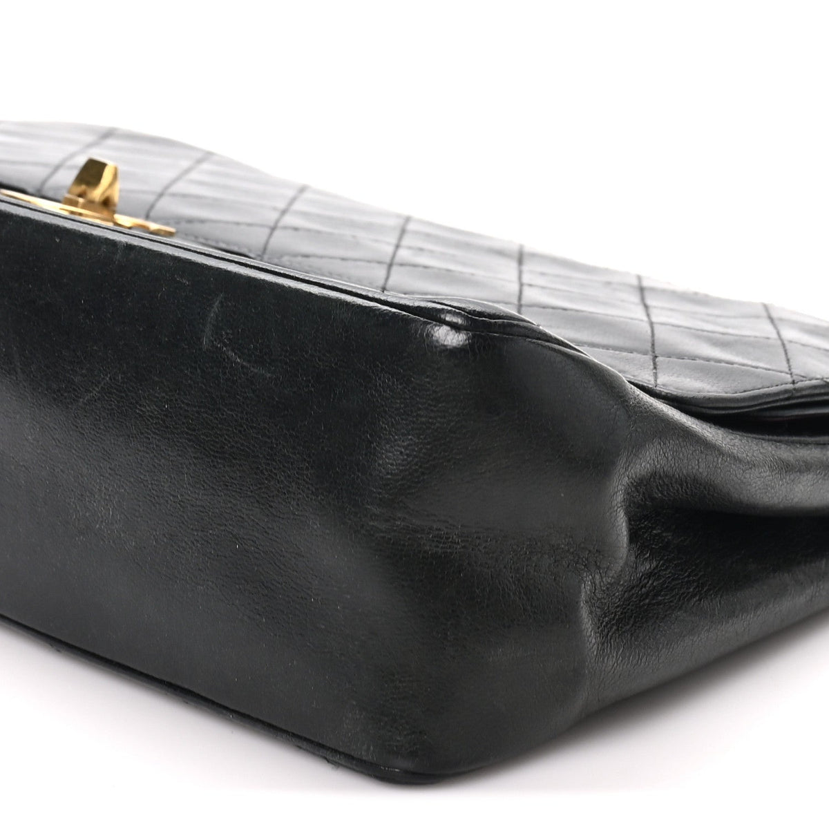 Lambskin Quilted Medium Double Flap Bijoux Chain Black
