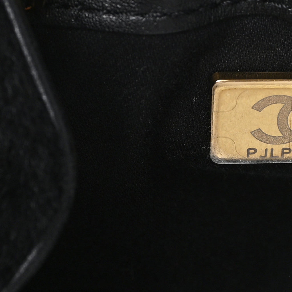 Pony Hair Mini Chanel 25 Handbag Black