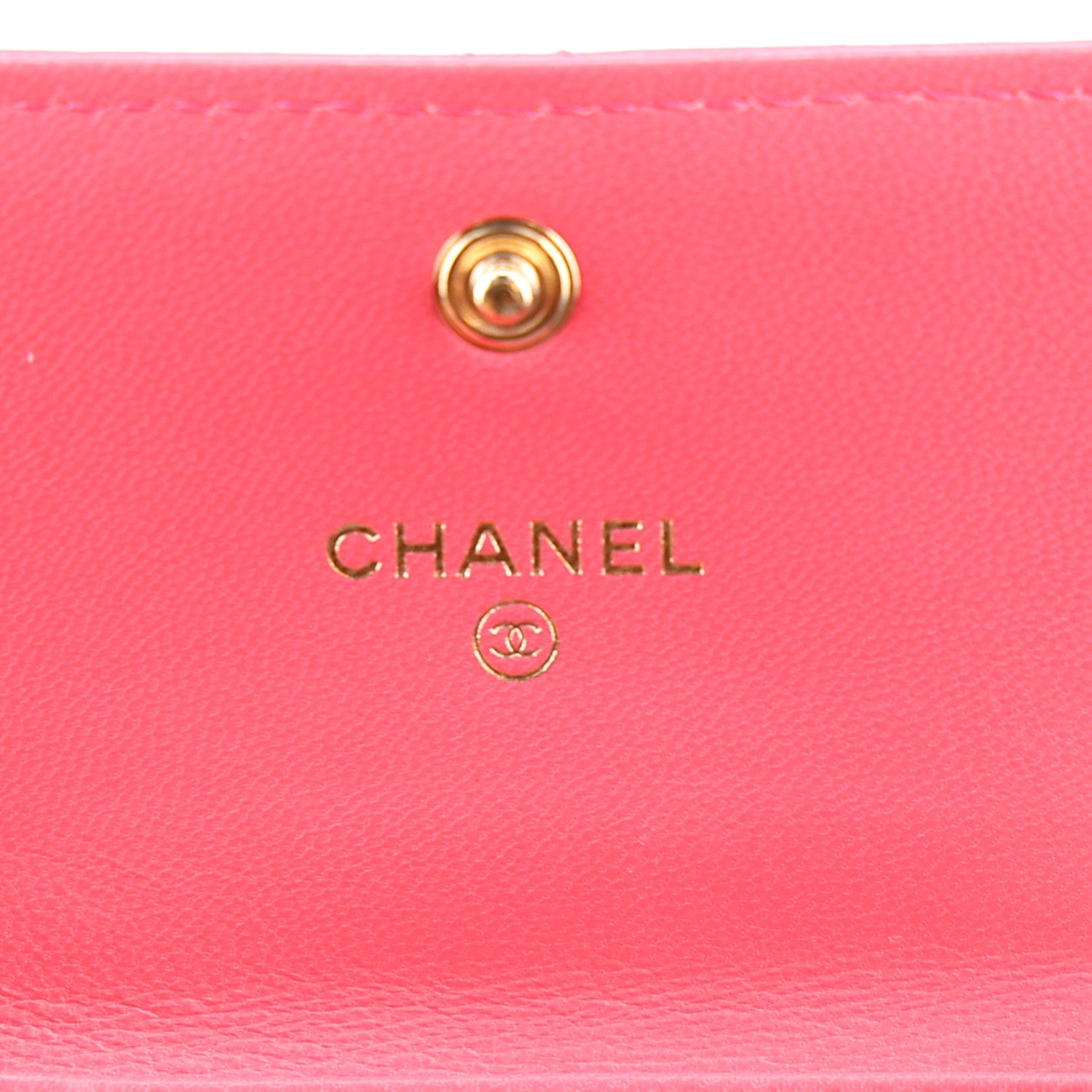 Lambskin Quilted Chanel 19 Flap Coin Purse With Chain Dark Pink