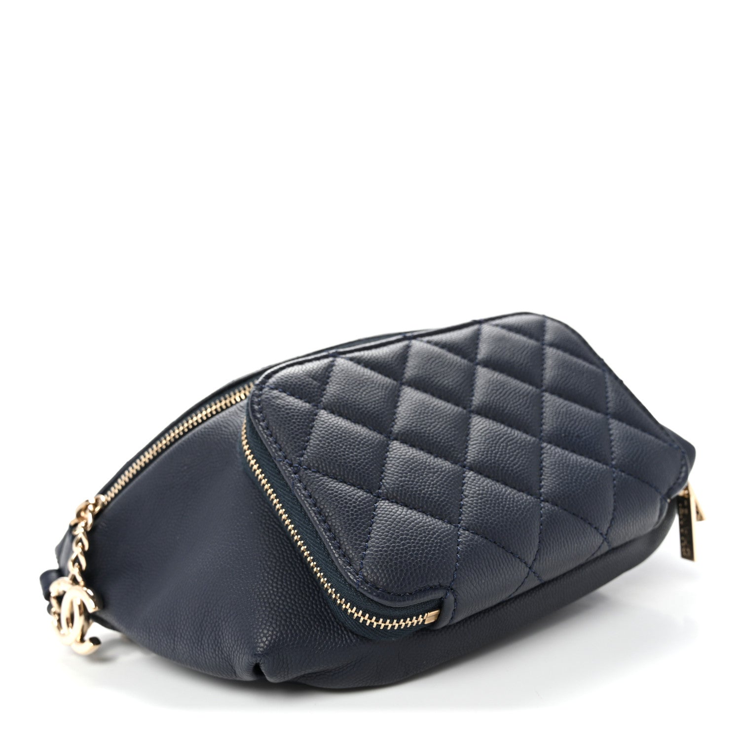 Caviar Quilted Business Affinity Waist Belt Bag Navy