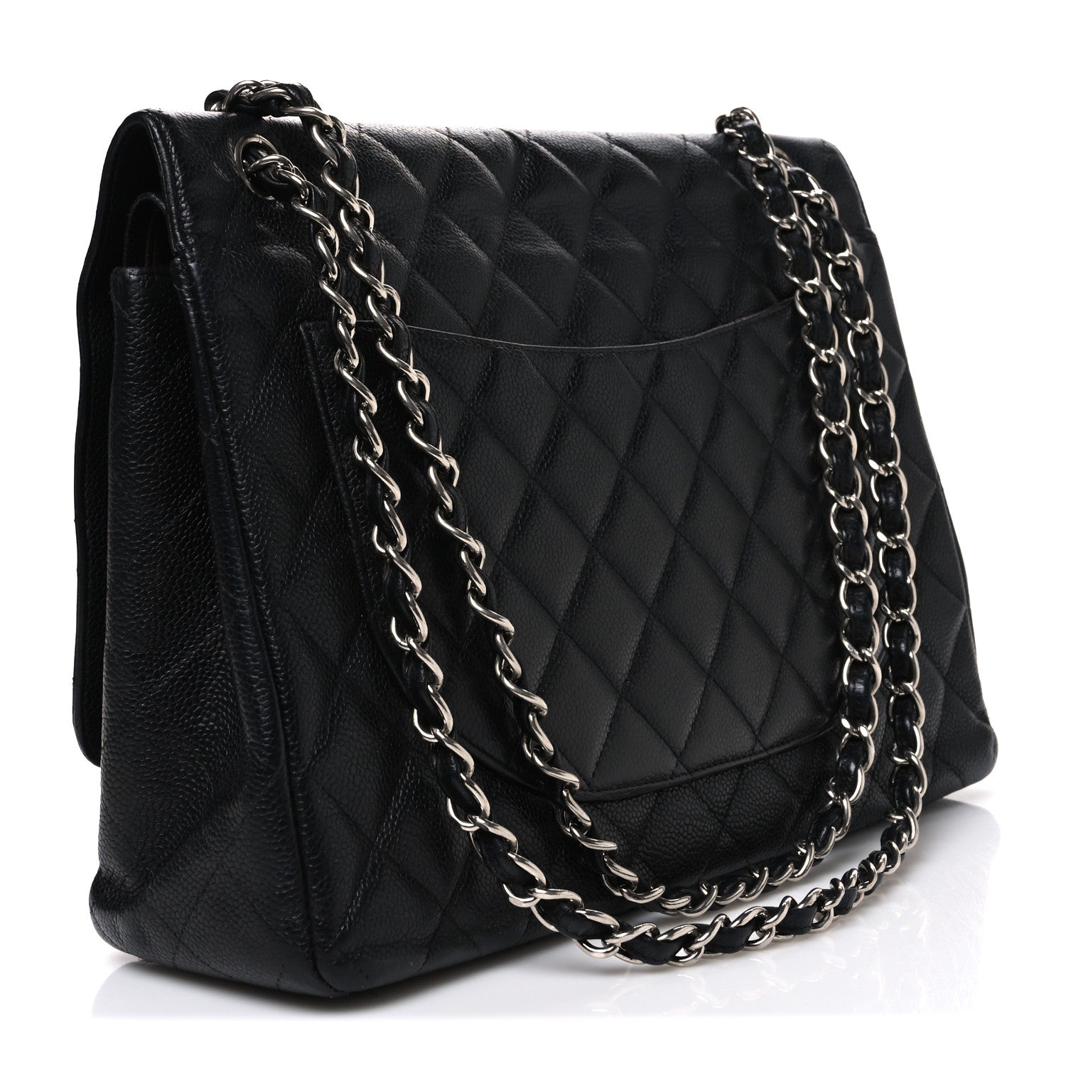 Caviar Quilted Maxi Double Flap Black