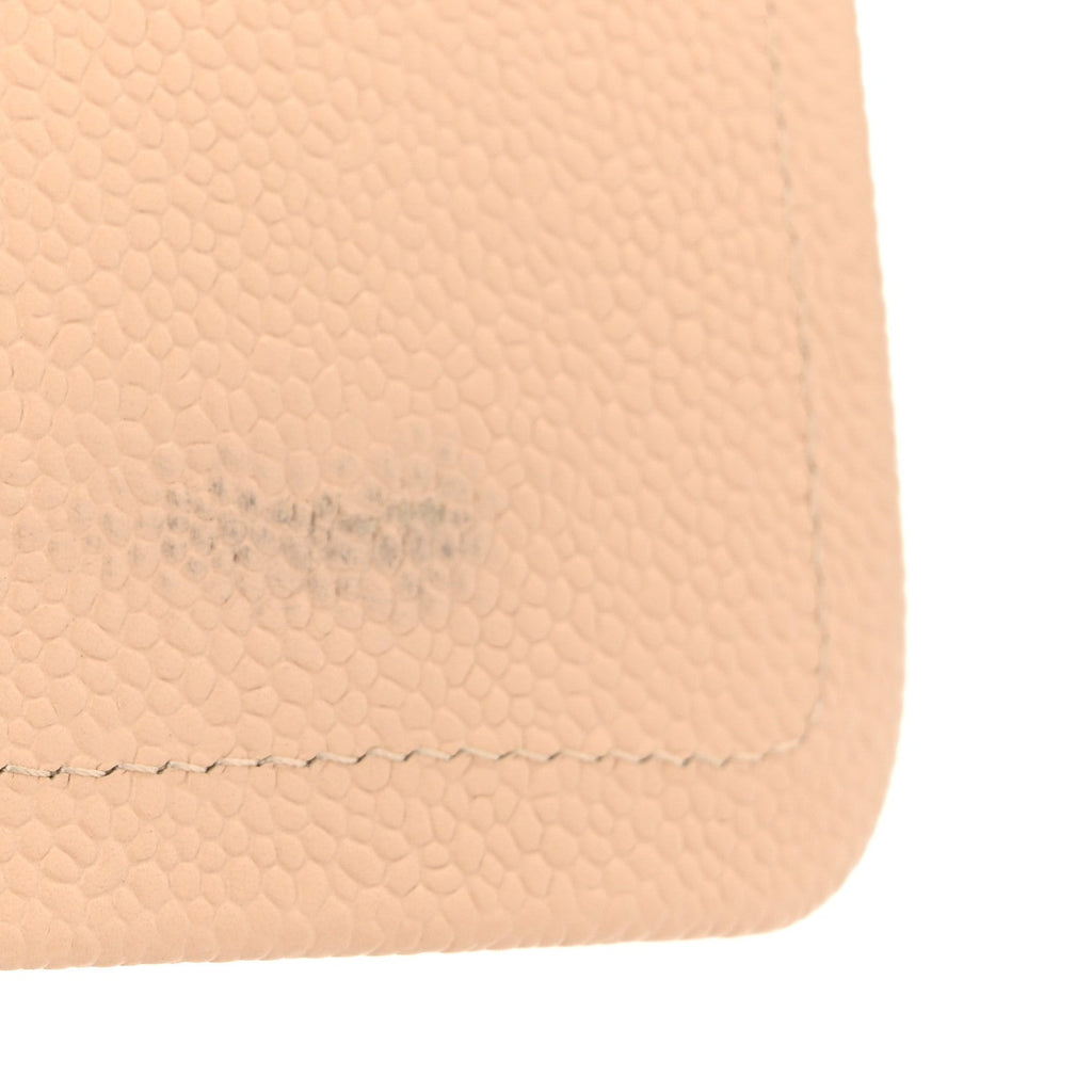 Caviar Quilted Jumbo Double Flap Beige Clair