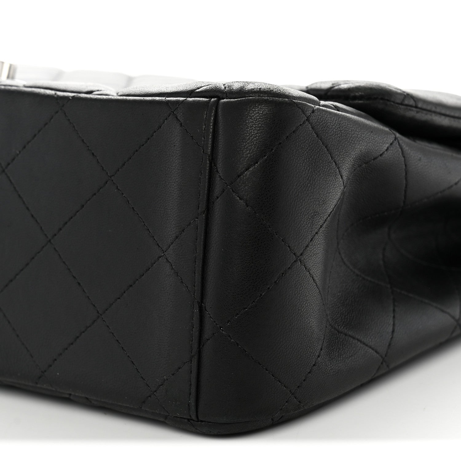 Lambskin Quilted Maxi Double Flap Black