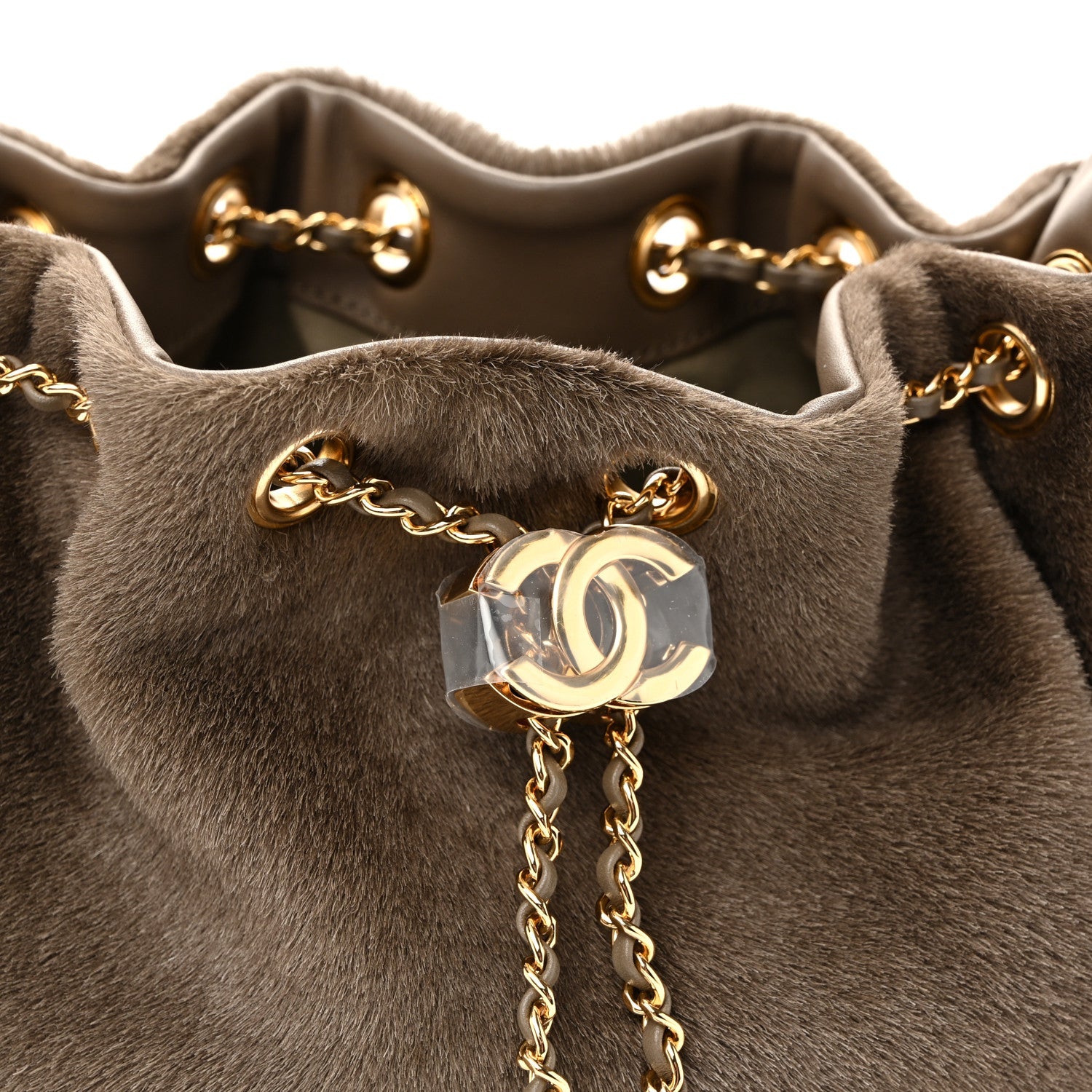Pony Hair Mini Chanel 25 Handbag Dark Khaki