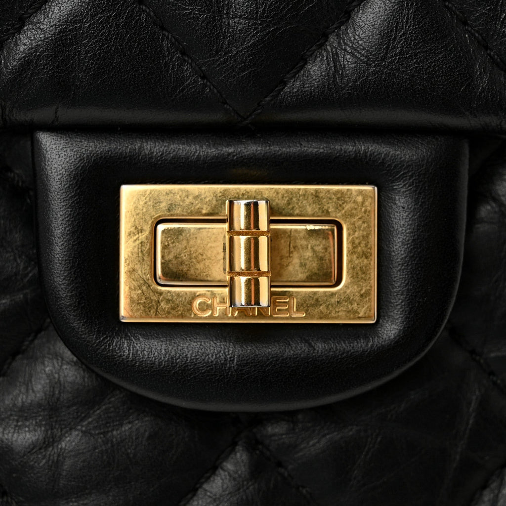 Aged Calfskin Quilted 2.55 Reissue 226 Flap Black