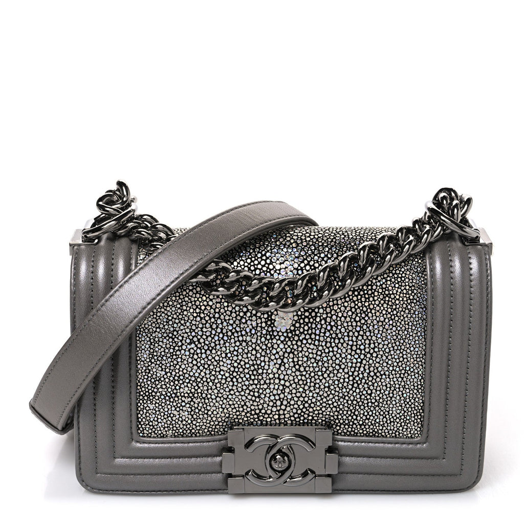 Galuchat Stingray Small Boy Flap Silver