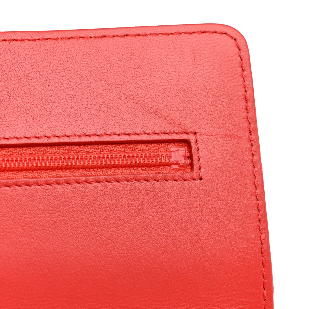 Lambskin Quilted Chanel 19 Wallet On Chain WOC Coral