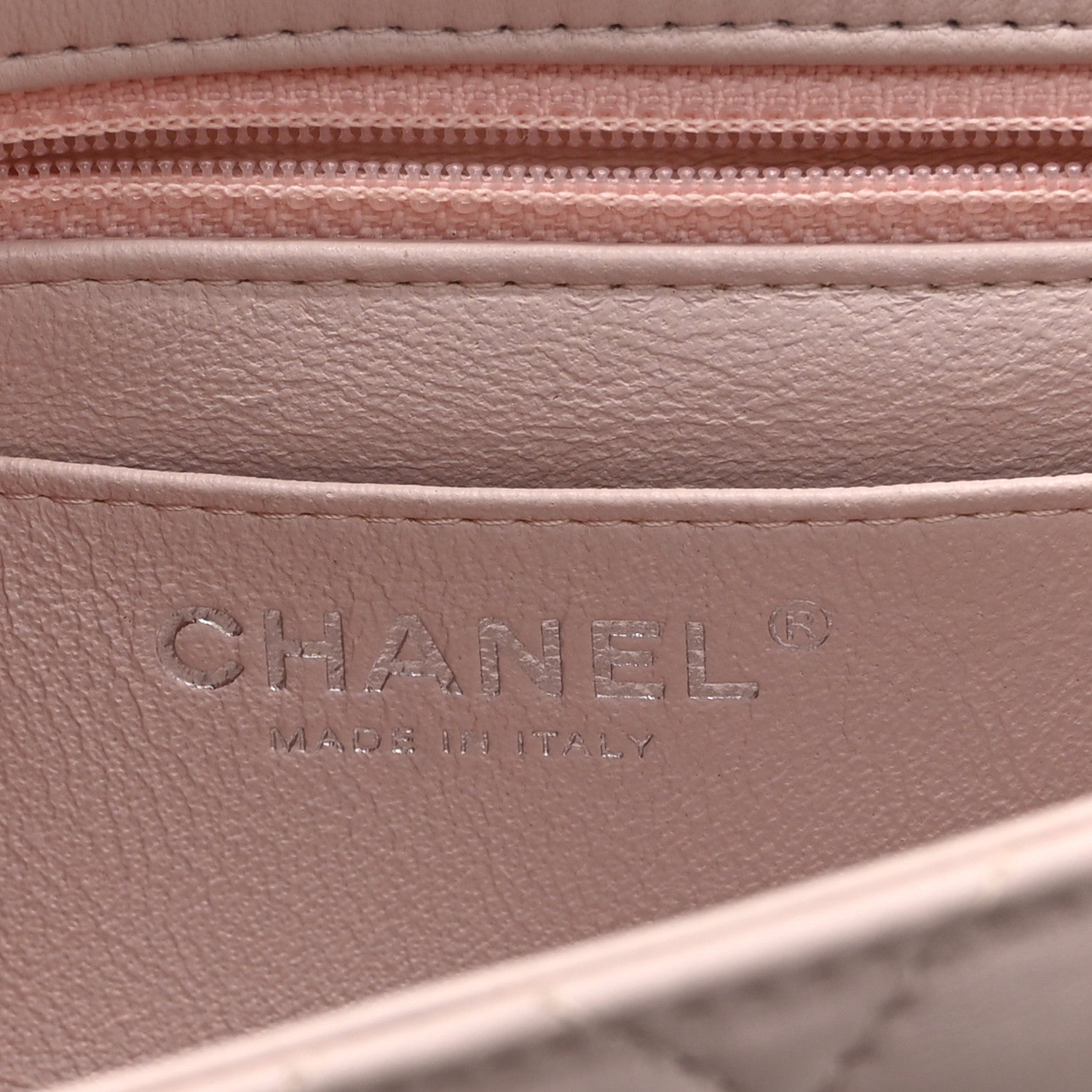Lambskin Quilted Mini Square Flap Light Pink