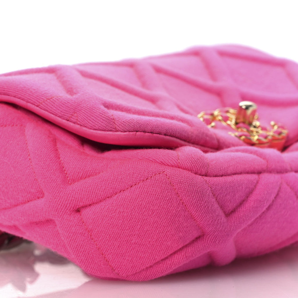 Jersey Quilted Chanel 19 Waist Bag Pink
