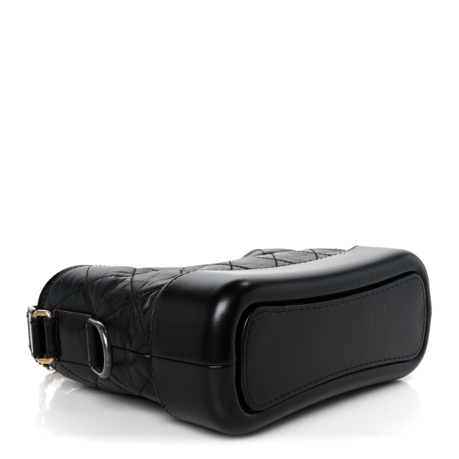 Aged Calfskin Quilted Small Gabrielle Hobo Black