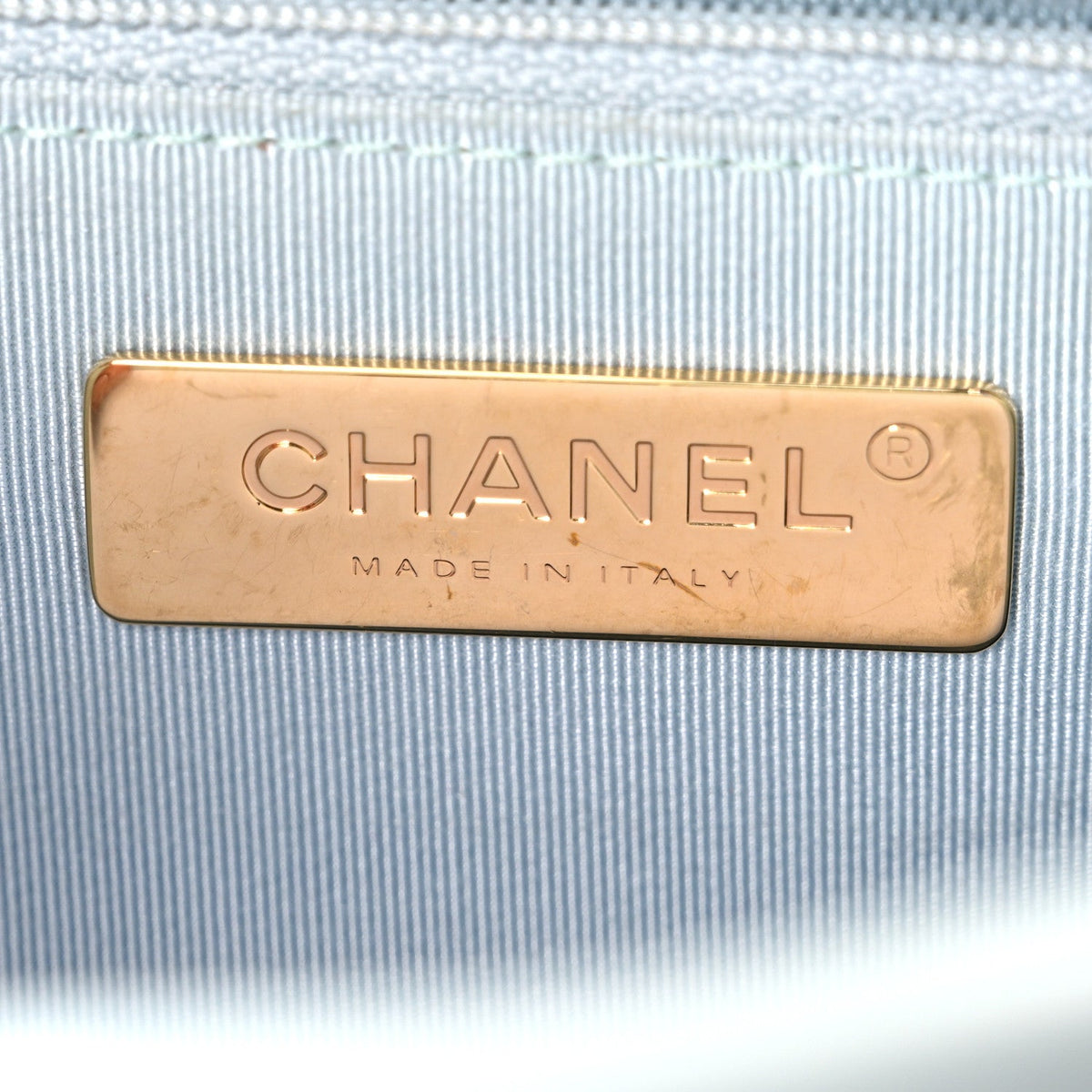 Lambskin Quilted Large Chanel 19 Flap Light Blue