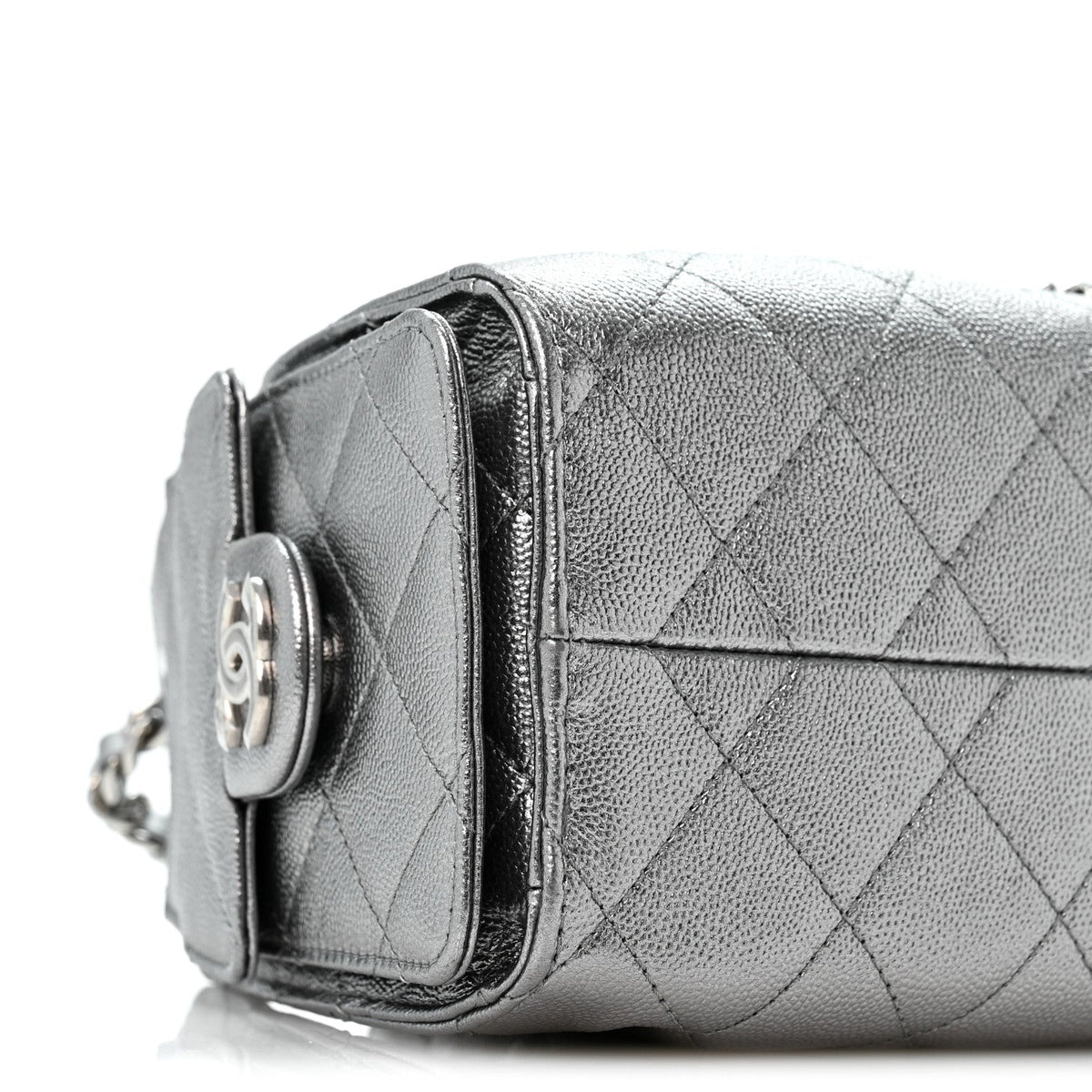 Metallic Caviar Quilted Mini Chanel 25 Handbag Anthracite