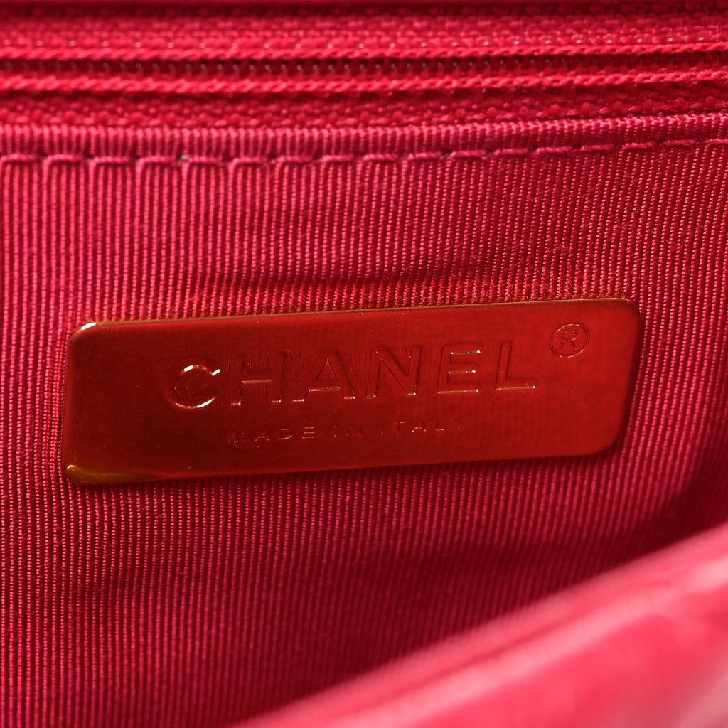 Lambskin Quilted Medium Chanel 19 Flap Dark Pink