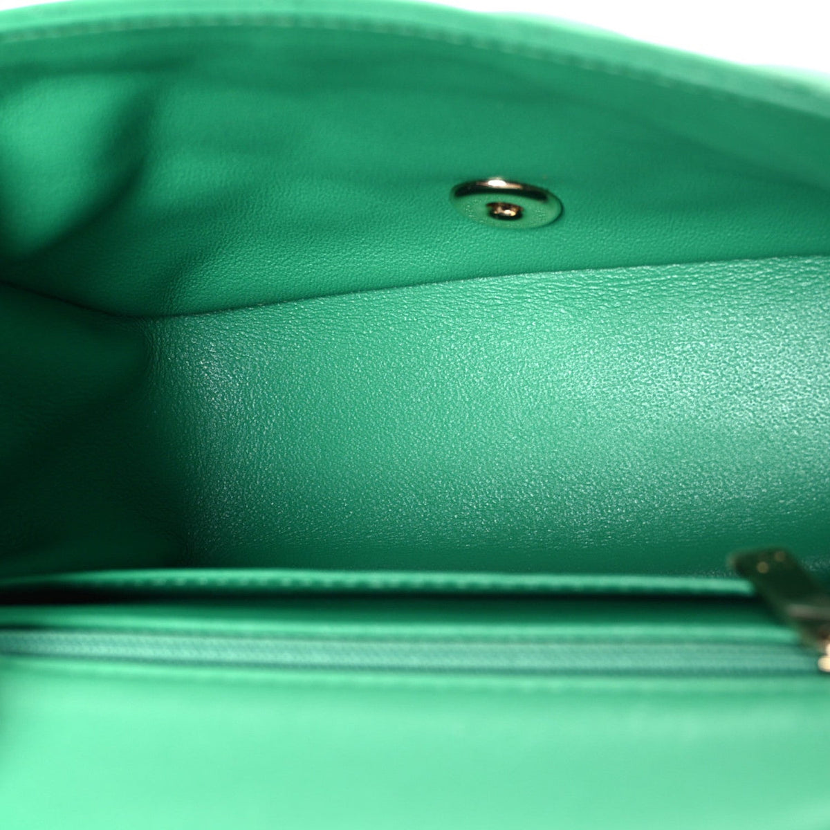Lambskin Quilted Mini Square Flap Green
