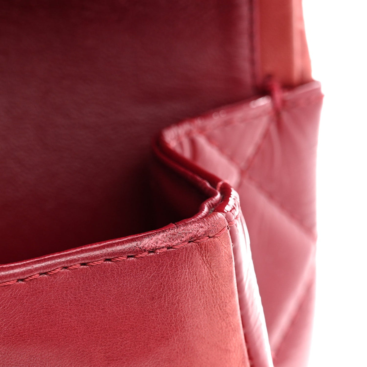 Distressed Patent Quilted 2.55 Reissue 227 Flap Raspberry Red
