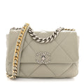 Lambskin Quilted Medium Chanel 19 Flap Light Grey