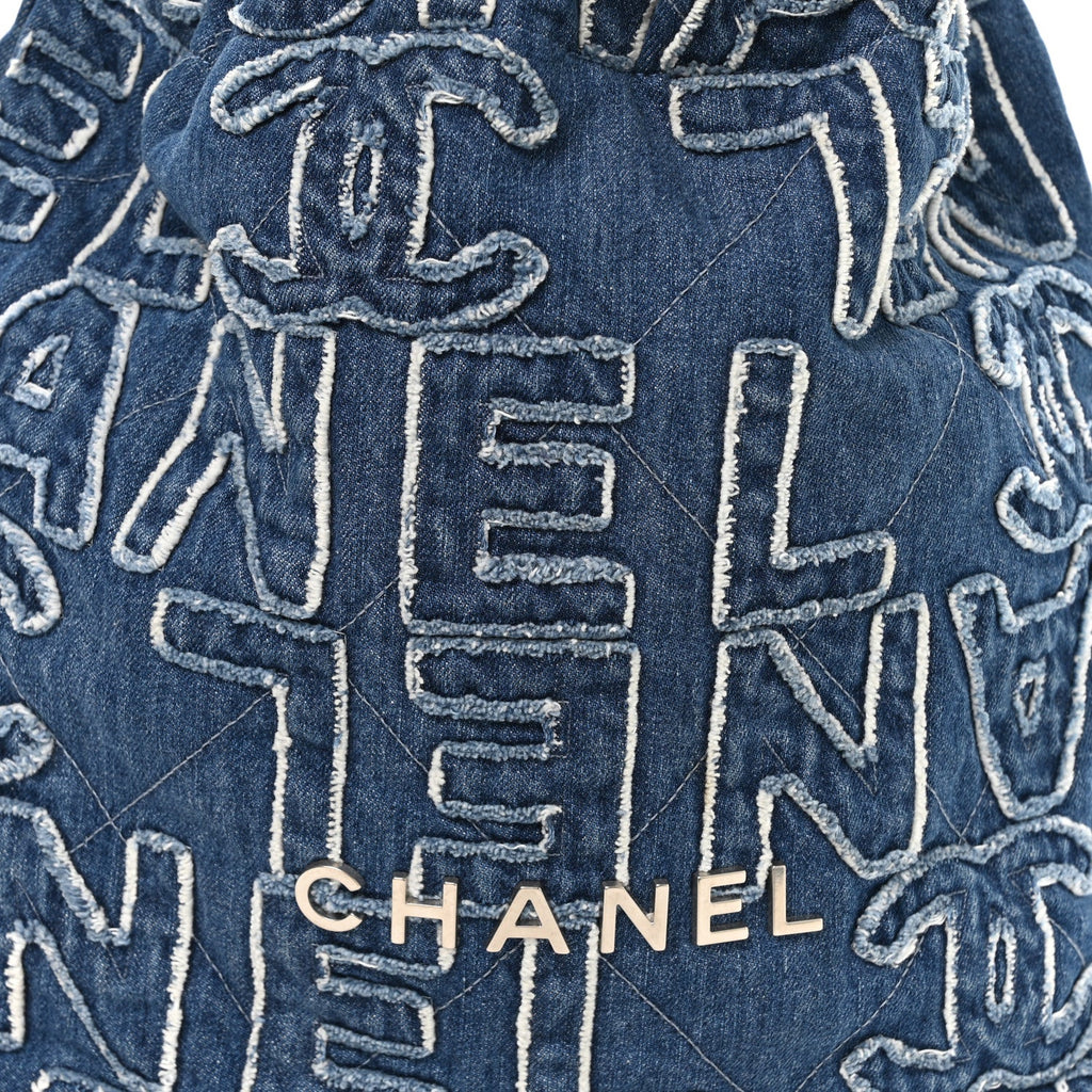 Denim Patchwork Logo Chanel 22 Blue
