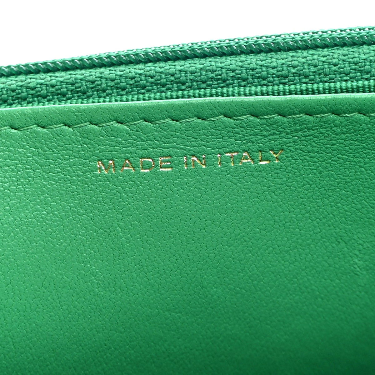 Lambskin Quilted Wallet On Chain WOC Green