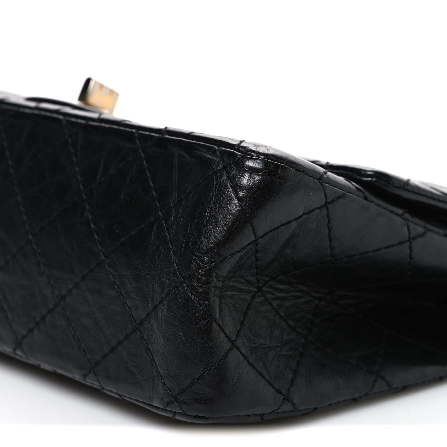 Aged Calfskin Quilted 2.55 Reissue 225 Flap Black